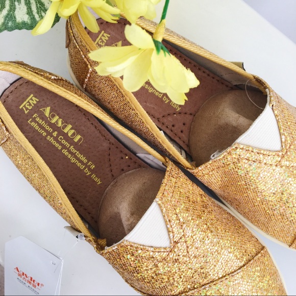 Gold Sparkly Platform Shoes size 6.5 - Picture 4 of 4